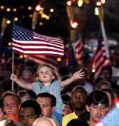 Little girl with flag